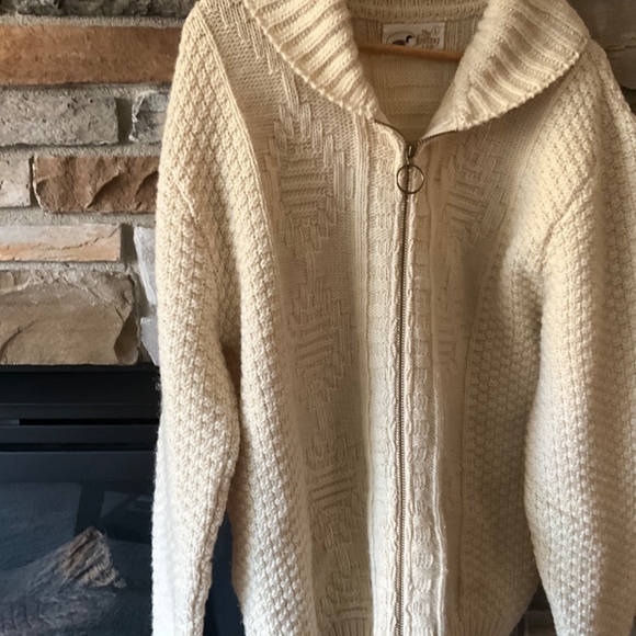 Mens 100% Wool Sweater Jacket - Picture 3 of 4